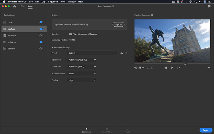 Take a Video Tour of Adobe's New Premiere Rush CC — Sharing