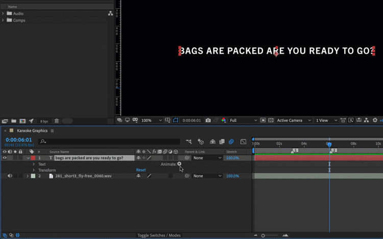 Video Tutorial: How to Create Karaoke Graphics in After Effects — Add Color Property