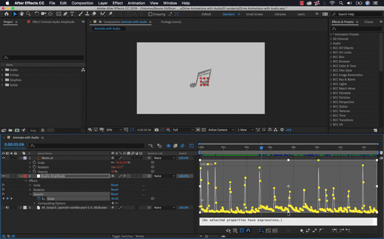 Video Tutorial: Using Audio to Drive Your Motion Graphics — Adjust the Values