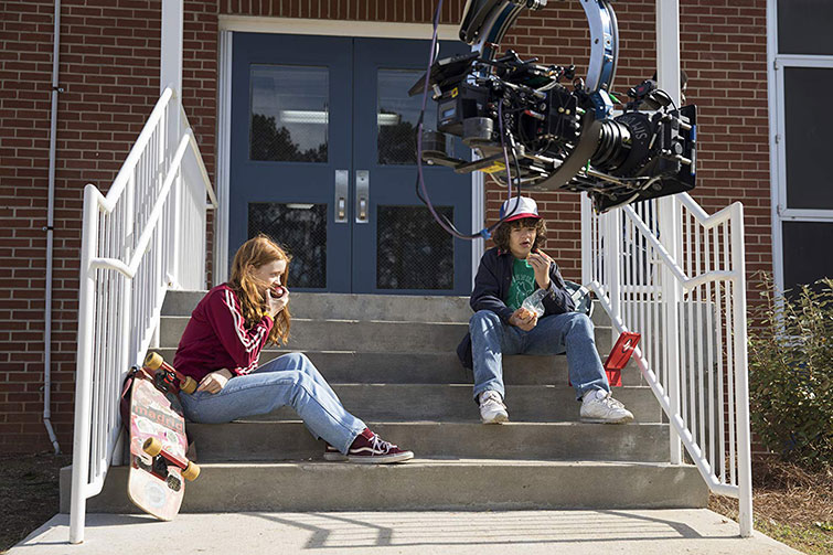 A Netflix-approved camera in use on the set of Stranger Things