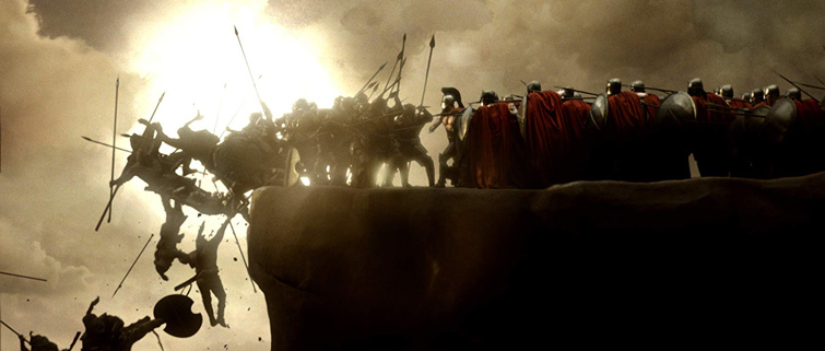 Cliff scene from the movie 300