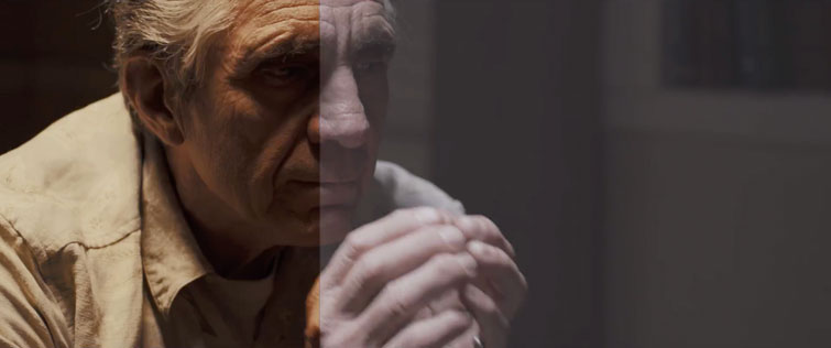 Color grading example with a portrait of a senior man