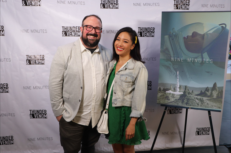 Interview: Director Ernie Gilbert on His Sci-Fi Short Film Nine Minutes - Ernie Gilbert and Constance Wu at Nine Minutes Premiere