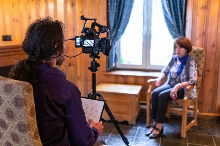 Conducting video interview Conducting video interview