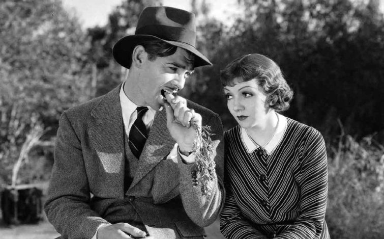 Clark Gable and Claudette Colbert in "It Happened One Night"