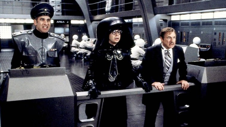 George Wyner, Rick Moranis, and Mel Brooks in "Spaceballs"