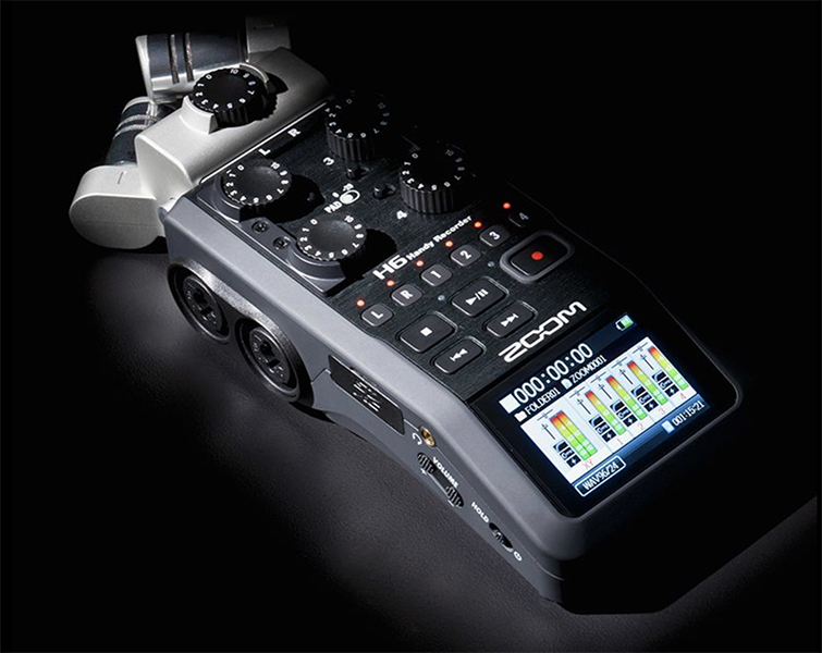 Closeup of the Zoom H6 recorder