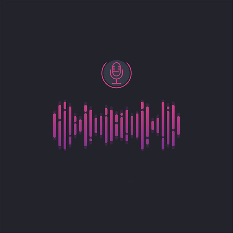 Gradient style sound wave in form of piles