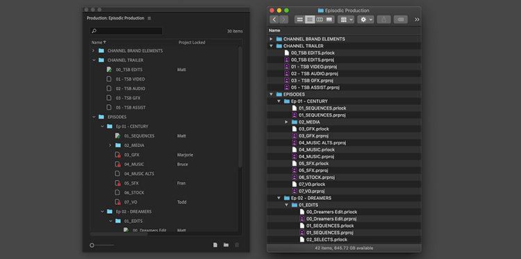Premiere Pro’s New Productions Feature: Evolution of the Project File — The Production Panel