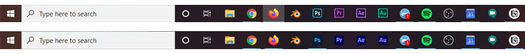 Dear Adobe, Please Change the App Icons Back to Their Individual Colors - Taskbar After
