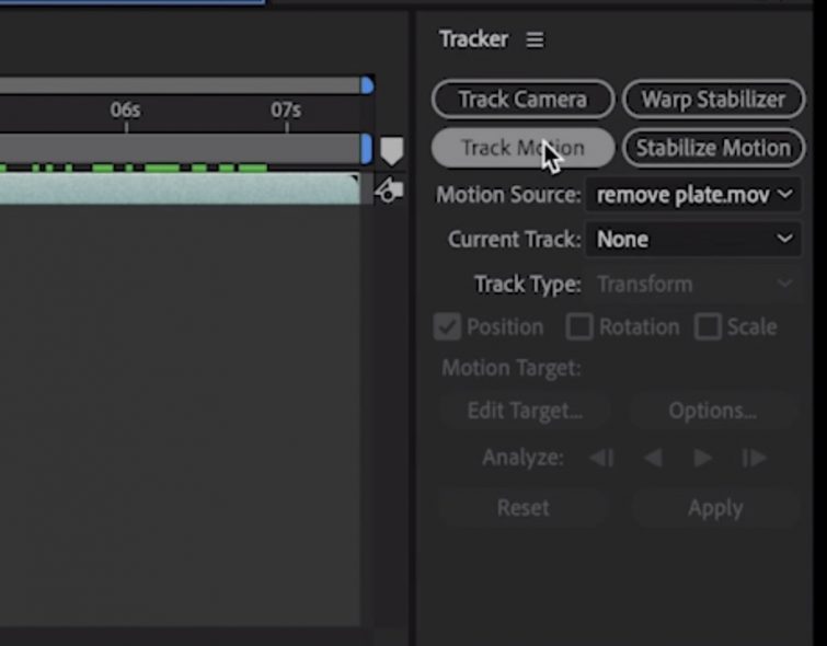 Remove logos from footage: Go to the tracker tab, and hit the Track Motion button. Remove logos from footage: Go to the tracker tab, and hit the Track Motion button.