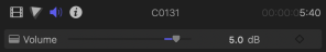 Custom FCPX Keyboard Shortcut: Shift+L —  Adjust Volume Relative