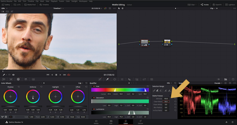 DaVinci Resolve: Qualifier Panel DaVinci Resolve: Qualifier Panel