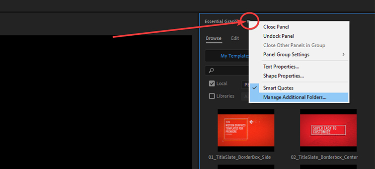 Essential Graphics Panel