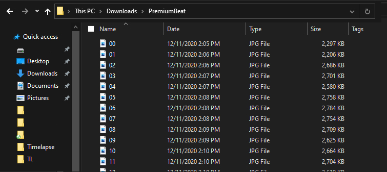 Create a Video Time-lapse from an Image Sequence in Premiere Pro - PC Files Renamed