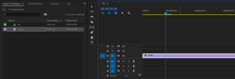 Create a Video Time-lapse from an Image Sequence in Premiere Pro - Drag and Drop