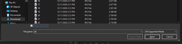 Create a Video Time-lapse from an Image Sequence in Premiere Pro - Image Sequence