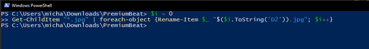 Create a Video Time-lapse from an Image Sequence in Premiere Pro - Batch Rename PC Powershell Window Code