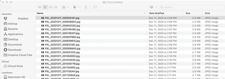 Create a Video Time-lapse from an Image Sequence in Premiere Pro - Rename on Mac