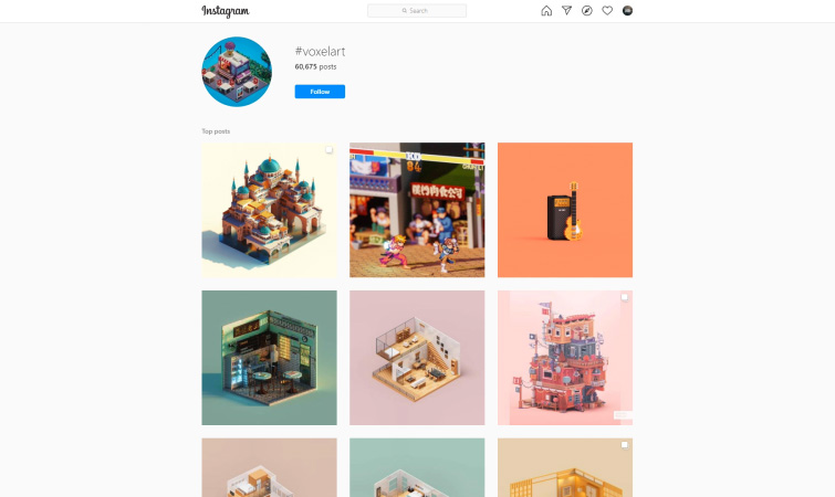 Instagram Voxel Art