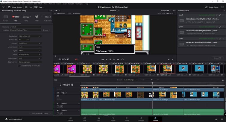 Screenshot of the render speed on the PC