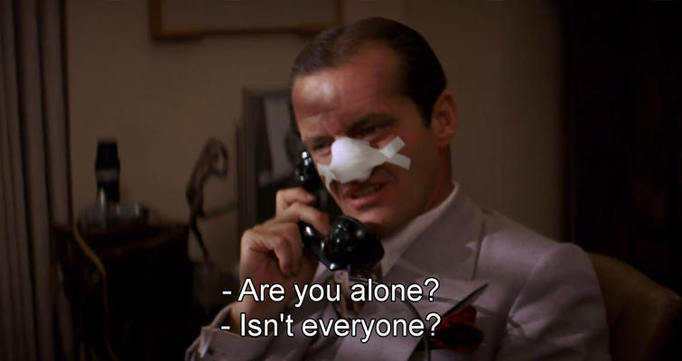 Subtitles in a scene from the movie Chinatown