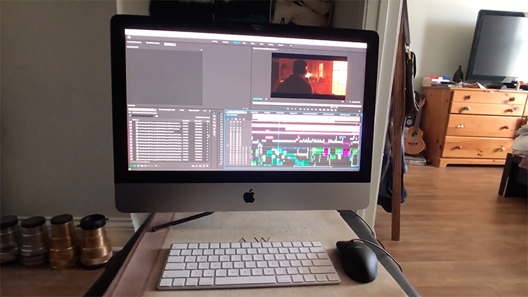 Computer screen with a clip being edited in Adobe Audition