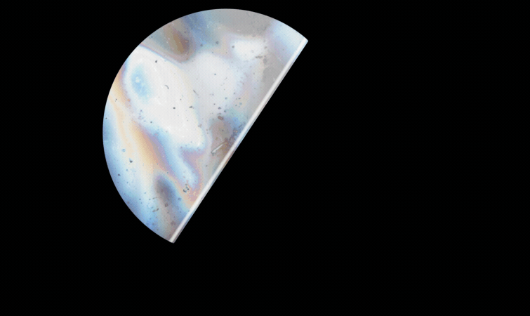 Animated holographic sticker on black background