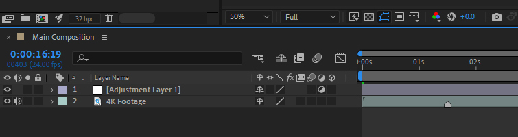 Screenshot of how to apply effects to Adjustment Layers