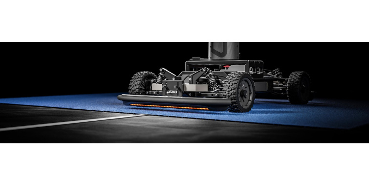 Motion Impossible's Agito operating on a mat with magnetic strips