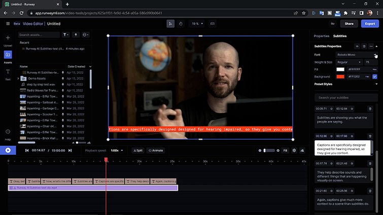 Screenshot of how to edit subtitles