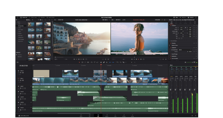 Screenshot of the edit window from the new DaVinci Resolve 18