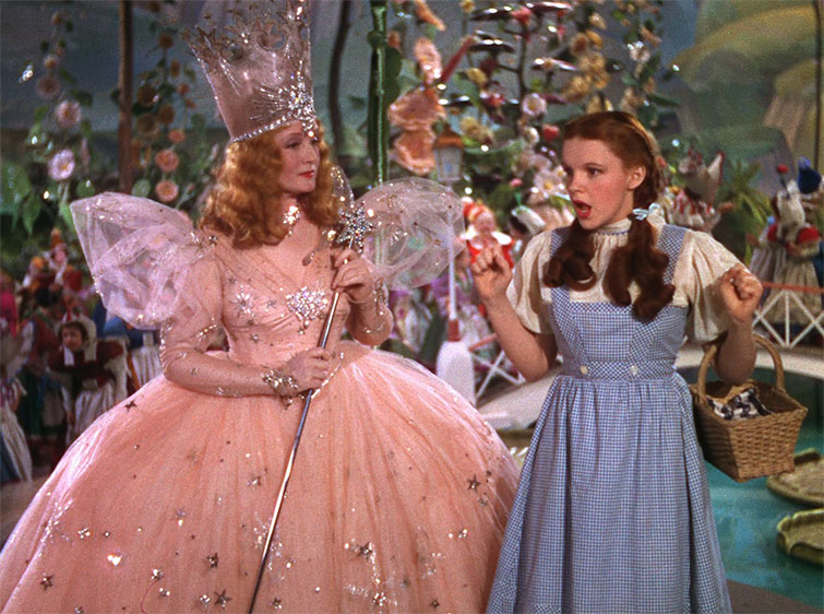 Scene from the film The Wizard of Oz featuring Dorothy and the Good Witch