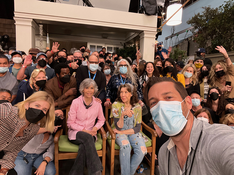 TV sitcom Grace and Frankie cast and crew portrait