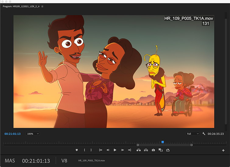 Screenshot of editing the animated show Human Resources