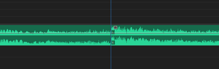 Screenshot of making an audio cut