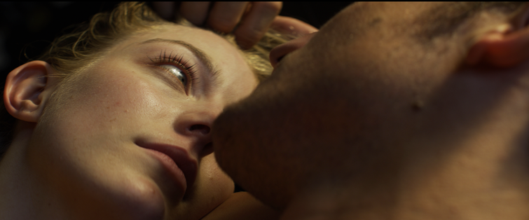 Intimate scene in the short film Speak