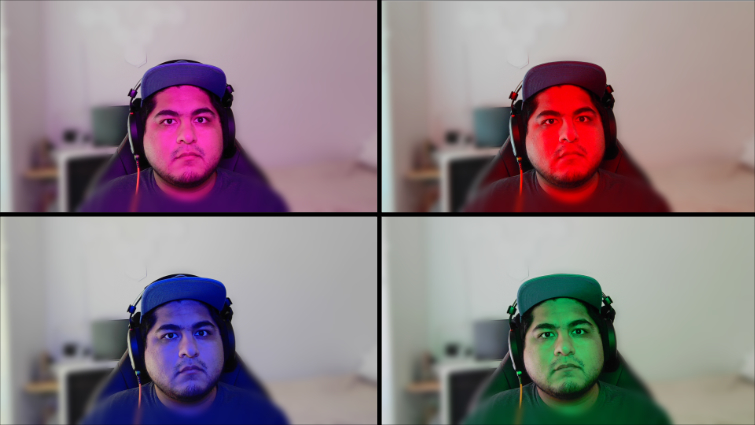 Razer Key Light collage representing color differences