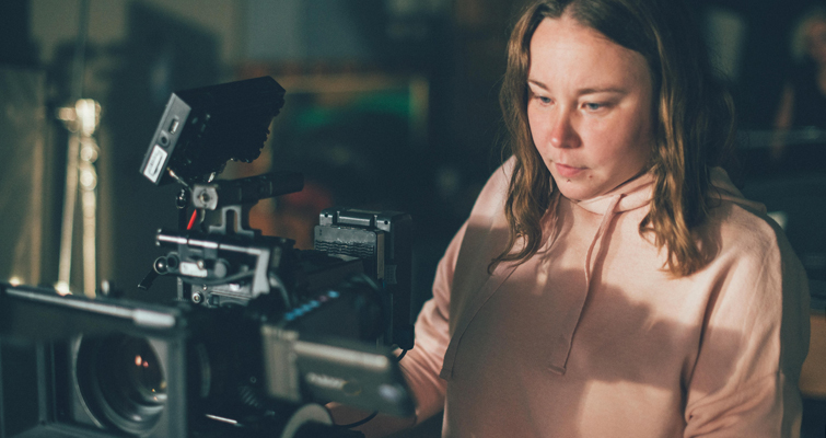 Director preparing the camera for a shot