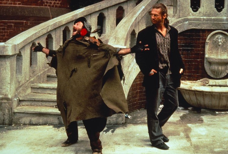 Actors Robin Williams and Jeff Bridges in the film The Fisher King