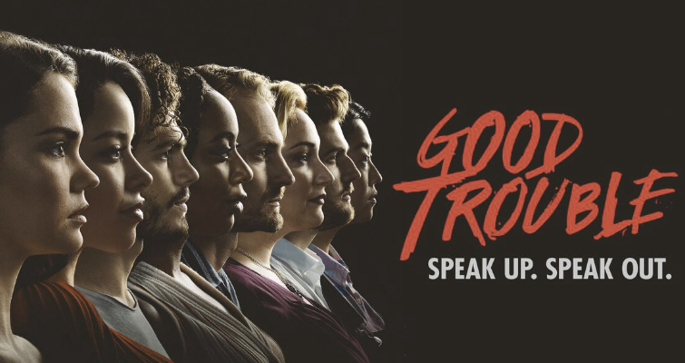 Poster for the TV series Good Trouble with profiles of the cast