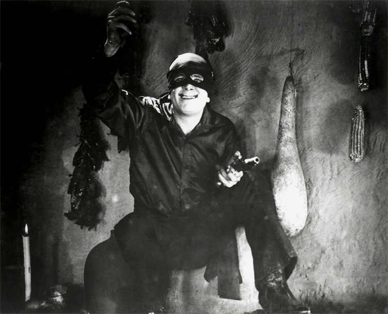 Douglas Fairbanks from the 1920 black-and-white Zorro film