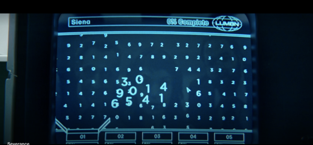 Computer Screen with Jumbled Numbers