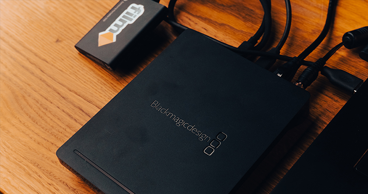 The Blackmagin Cloud Pod on a wooden desk top