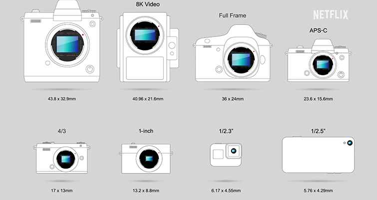 Diagram showing examples of the alternate cameras Netflix may approve for small portions of production