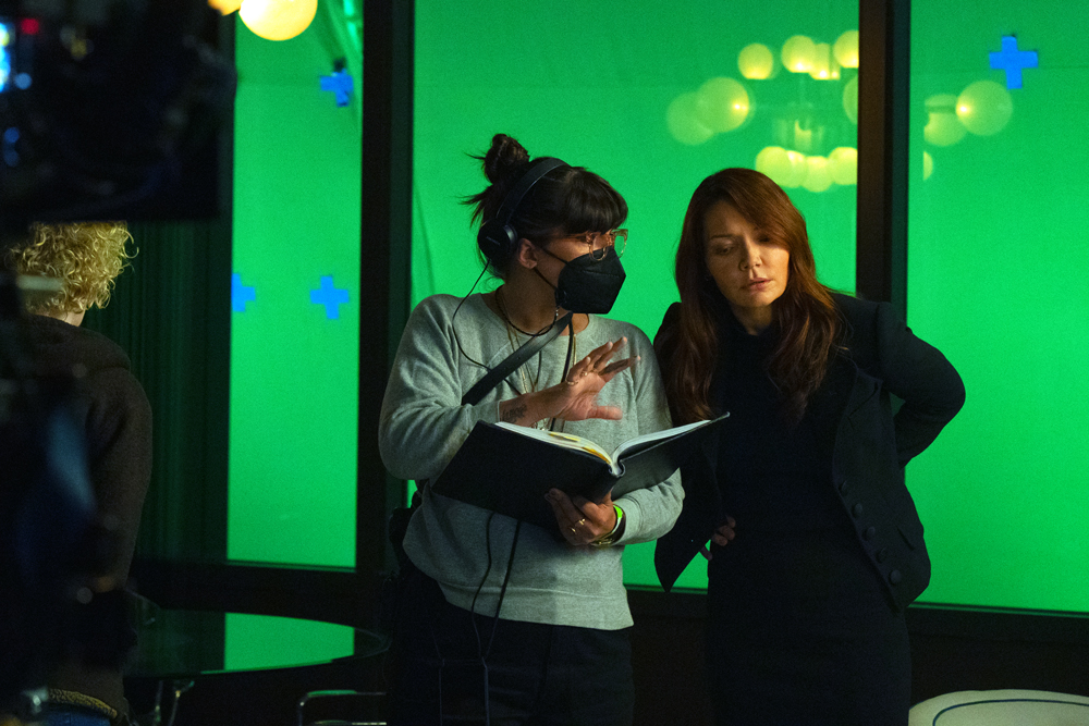 Director Amanda Marsalis, Katrina Lenk as Clare Shaw in Season 4 of Ozark.
