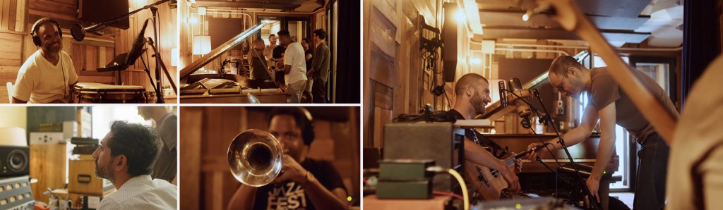 Image grid of Cuban Musicians in studio