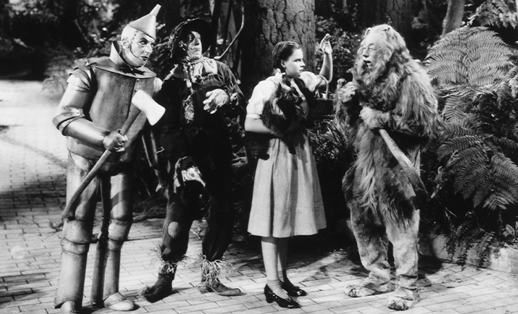 Black and white still from The Wizard of Oz