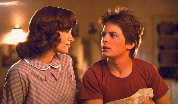 Marty McFly and his mother in Back to the Future