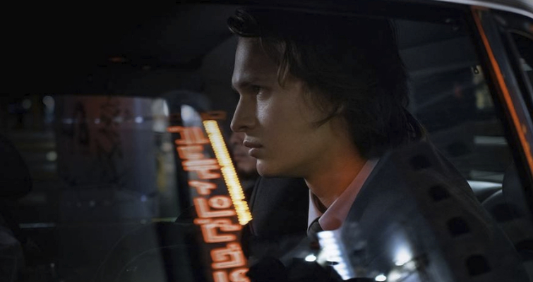 Ansel Elgort filmed from outside a cab window in Tokyo Vice